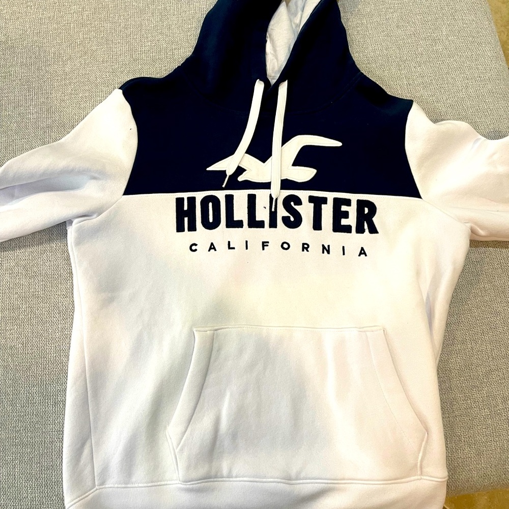 Men’s Large Hollister Hoodie Blue/White